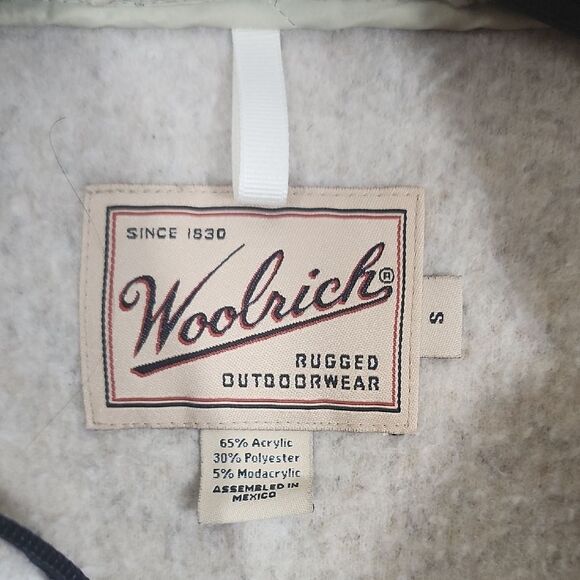 Woolrich Cream Sherpa Pullover Size Small Steamboat Embroidered Unisex S - Picture 2 of 8